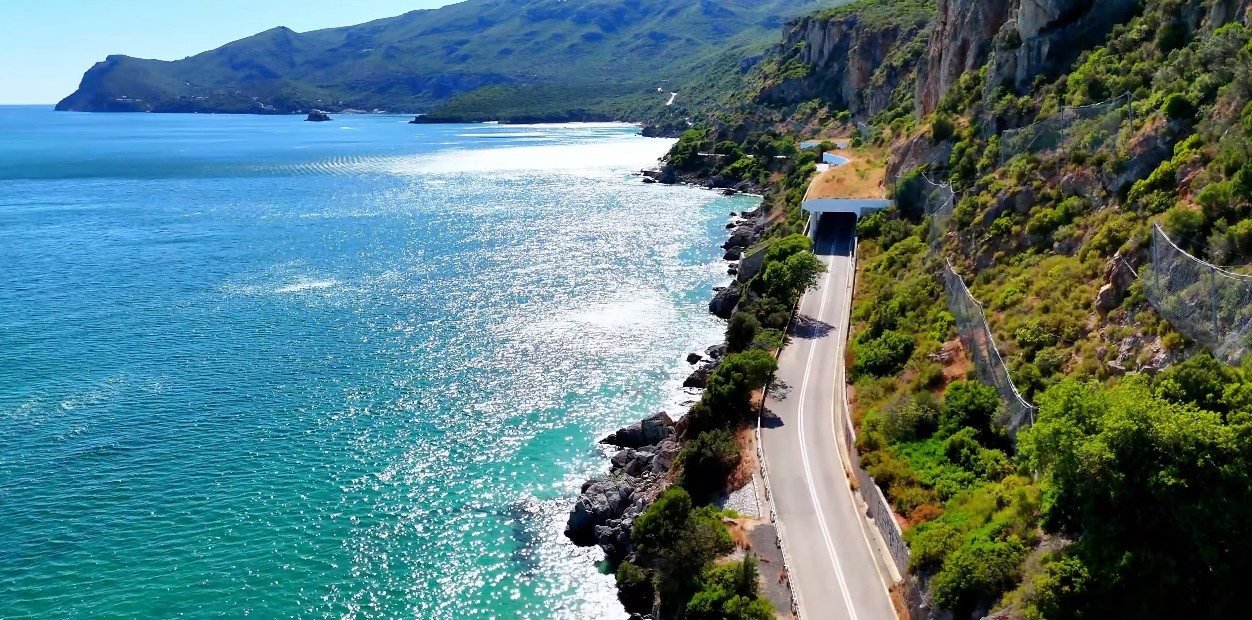 The dramatic Serra da Arrábida coastal ridge road — one of the most spectacular drives in mainland Portugal