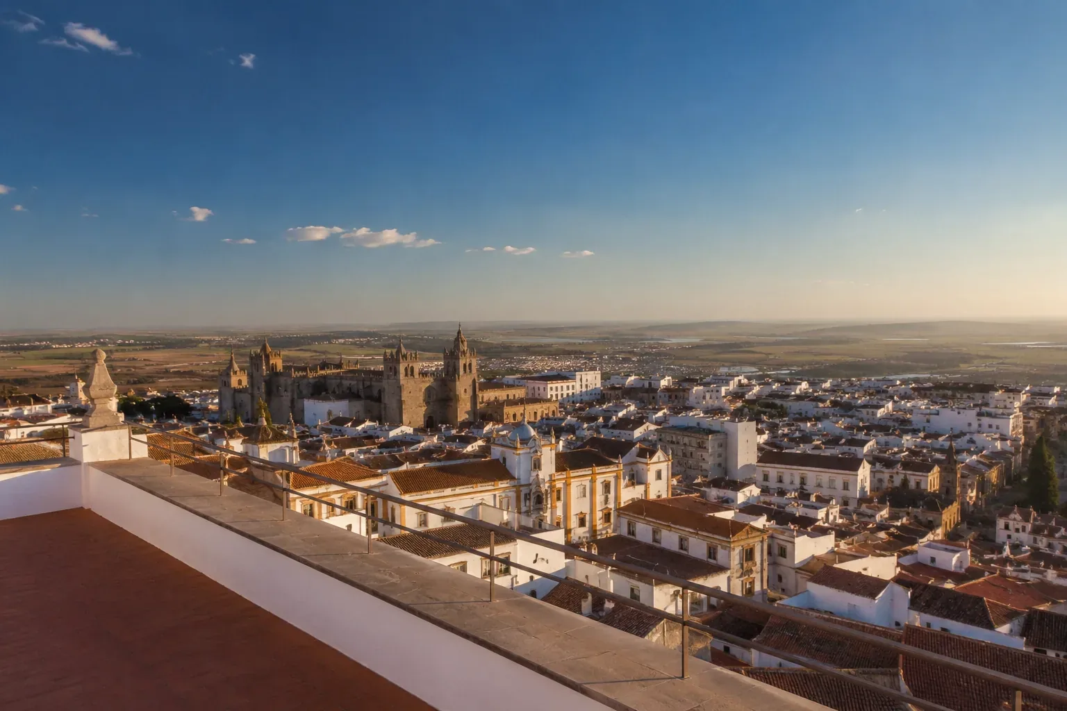 Évora Cathedral rooftop terrace with panoramic views over the UNESCO-listed historic city and the Alentejo plains